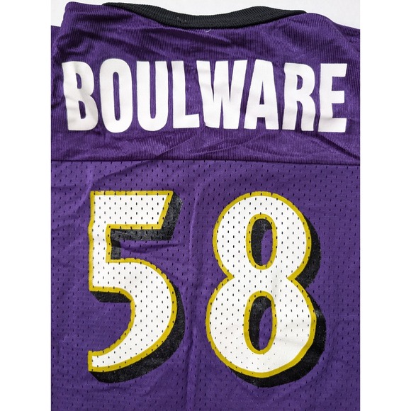 Vintage Peter Boulware Jersey KIDS Size 7 Baltimore Ravens Original Logo 90s NFL - Picture 10 of 10